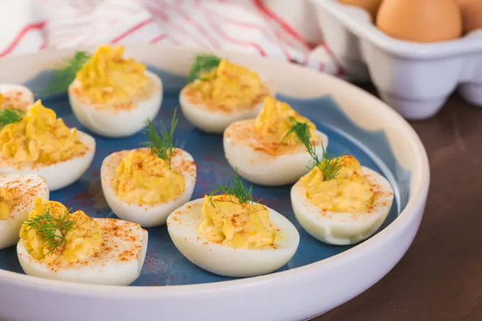 Fiery Deviled Eggs with Inferno Mustard Image Fiery Deviled Eggs with Inferno Mustard Recipe